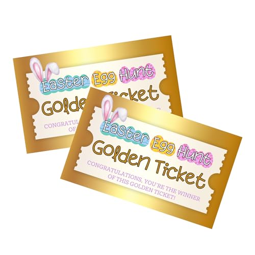 Golden Ticket Ostereiersuche, 30 Stück, 5,1 x 8,9 cm, riesige Eiersuche für Kirchen, Werbeveranstaltungen, Unternehmen, zum Kratzen, befüllbare Eier Golden Ticket Ostereiersuche, 30 Stück, 5,1 x 8,9 cm, riesige Eiersuche für Kirchen, Werbeveranstaltungen, Unternehmen, zum Kratzen, befüllbare Eier von Lashicorn