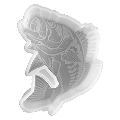 Große Barsch-Freshie-Form | Größe 8,3 cm breit x 10,2 cm lang x 2,5 cm tief | Fischerform | Barschangeln Design für Frische, Seife, Harz, Kerzen von Lashicorn
