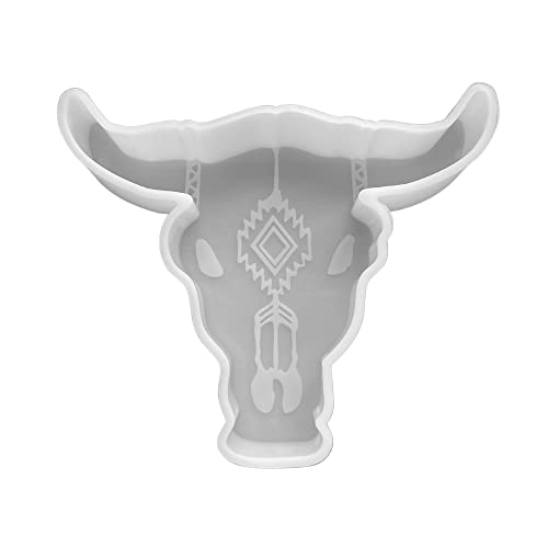 Große Longhorn-Silikonform | Größe 15,9 cm breit x 12,7 cm lang x 2,5 cm tief | Bullenschädel Form | Western-Motiv für Süßigkeiten, Seife, Harz, Kerzen von Lashicorn