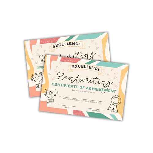 Handschrift-Zertifikat für Erfolge, 30 Stück, 15,2 x 22,9 cm, verbessertes Ende des Jahres, kursives Schreiben, Studentenzertifikat, Exzellenzaufsatz Handschrift-Zertifikat für Erfolge, 30 Stück, 15,2 x 22,9 cm, verbessertes Ende des Jahres, kursives Schreiben, Studentenzertifikat, Exzellenzaufsatz von Lashicorn