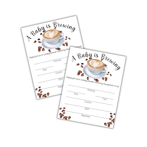 Lashicorn Einladungskarten mit Aufschrift "Baby Is Brewing Coffee", 10,8 x 14 cm, 30 Stück Lashicorn Einladungskarten mit Aufschrift "Baby Is Brewing Coffee", 10,8 x 14 cm, 30 Stück von Lashicorn