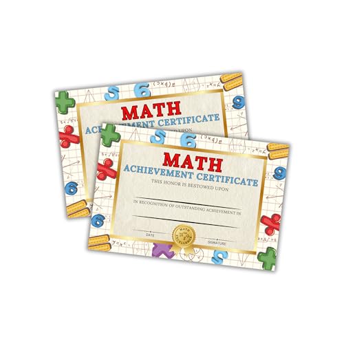 Mathematikzertifikat für Erfolge, 15,2 x 22,9 cm, 30 Stück, 15,2 x 22,9 cm, für Subtraktion, Multiplikation, Master Award, Exzellenz, Studentenklasse, Anerkennung, Mathematik-Fakten Mathematikzertifikat für Erfolge, 15,2 x 22,9 cm, 30 Stück, 15,2 x 22,9 cm, für Subtraktion, Multiplikation, Master Award, Exzellenz, Studentenklasse, Anerkennung, Mathematik-Fakten von Lashicorn