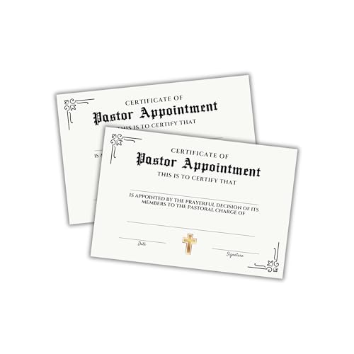 Pastor Certificate of Appointment Cardstock New Church Member Recognition Award Faith-Based Ordination License Custom Ministry Pastor Certificate of Appointment Cardstock New Church Member Recognition Award Faith-Based Ordination License Custom Ministry von Lashicorn