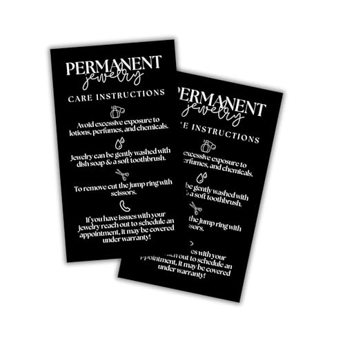 Permanente Schmuck-Pflegeanleitungskarten, 5,1 x 8,9 cm, für Kunden, Zustimmungsformulare, Business-Kettenringe, Starter-Set, Schweißverbinder, 50 Stück Permanente Schmuck-Pflegeanleitungskarten, 5,1 x 8,9 cm, für Kunden, Zustimmungsformulare, Business-Kettenringe, Starter-Set, Schweißverbinder, 50 Stück von Lashicorn