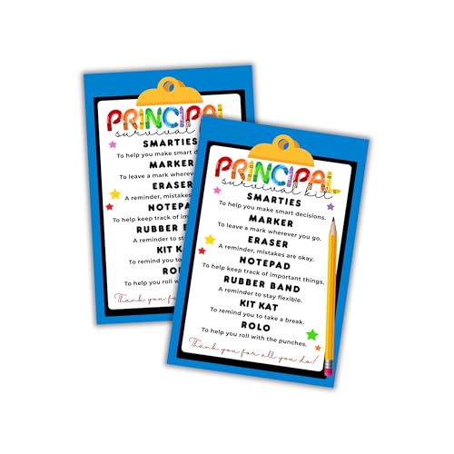 Principal Survival Kit Liste, Postkarte, 10,2 x 15,2 cm, bedruckbar für Geschenktüten, Klassenzimmer, Schulanfang, PTA Dankeschön, 30 Stück Principal Survival Kit Liste, Postkarte, 10,2 x 15,2 cm, bedruckbar für Geschenktüten, Klassenzimmer, Schulanfang, PTA Dankeschön, 30 Stück von Lashicorn