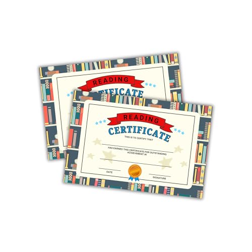 Reading Award Zertifikat, 15,2 x 22,9 cm, Kartonbücher, Leseseiten von Bibliothekaren, Bücherwurm für Studenten, Ende des Jahres, Elementarbibliothek, Bücherregal, 30 Stück Reading Award Zertifikat, 15,2 x 22,9 cm, Kartonbücher, Leseseiten von Bibliothekaren, Bücherwurm für Studenten, Ende des Jahres, Elementarbibliothek, Bücherregal, 30 Stück von Lashicorn