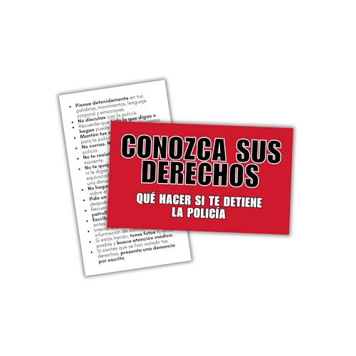 Spanish Know Your Rights When Stoped by the Police Karten, 30 Stück, 5,1 x 8,9 cm, Brieftaschengröße, Rechtsreferenz für Strafverfolgungsfreiheiten, Basic ICE How To Deal Spanish Know Your Rights When Stoped by the Police Karten, 30 Stück, 5,1 x 8,9 cm, Brieftaschengröße, Rechtsreferenz für Strafverfolgungsfreiheiten, Basic ICE How To Deal von Lashicorn