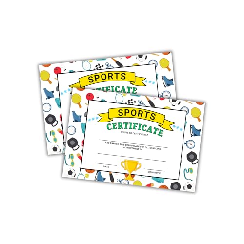 Sportzertifikat für herausragende Leistung, 15,2 x 22,9 cm, Karton für Sportlerteams am meisten verbesserter PE Sportsmanship Preisverleihung Basketball, Kickball, Dodgeball, 30 Stück Sportzertifikat für herausragende Leistung, 15,2 x 22,9 cm, Karton für Sportlerteams am meisten verbesserter PE Sportsmanship Preisverleihung Basketball, Kickball, Dodgeball, 30 Stück von Lashicorn