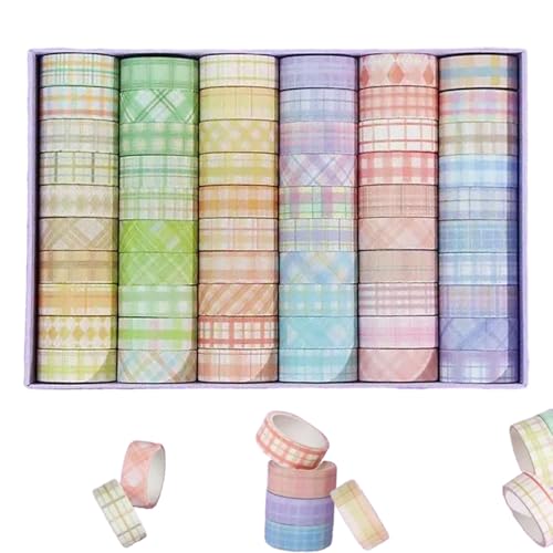 Lashua 60 Rollen Washi Tape, Klebeband Bunt, Masking Tape Dekorative für Scrapbooking, Handwerk, Bullet Journals, Basteln, Schlieren, Mehrfarbig von Lashua
