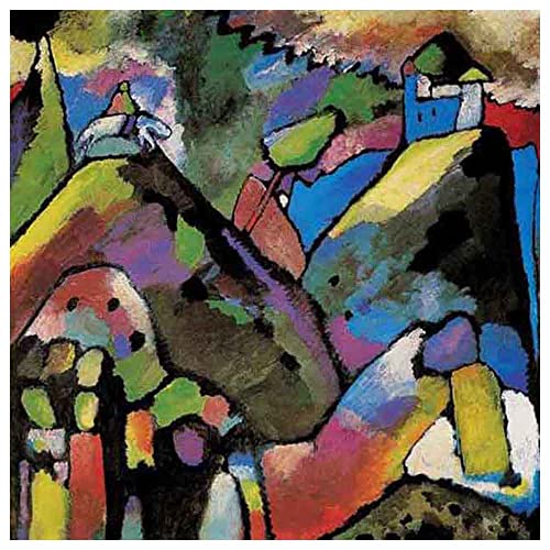 Wassily Kandinsky《Improvisation 9》Leinwandbilder abstrakt Kunstdruck Bilder Reproduktion Leinwanddruck Bilder Leinwand Gemälde Wanddekoration Wandbild（40x40cm）16x16inch,Ungerahmt) von Lasite