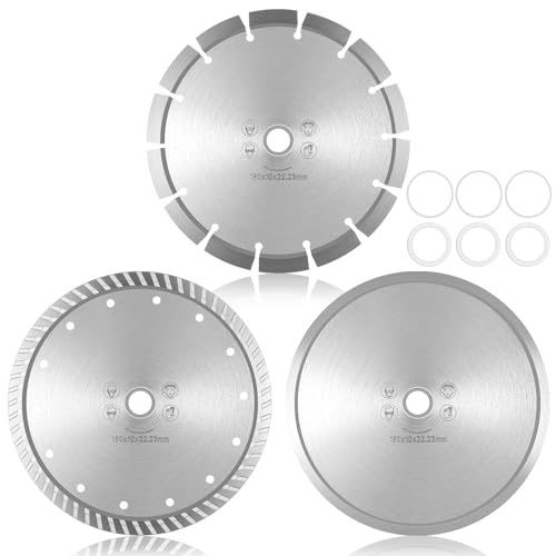 Lasnten 3 Stück 7 Zoll Diamanttrennblatt Kontinuierlich Segmentiert Turbo Felge Trocken Nass Kreissägen Schneider Winkelblatt Scheibe 7/8 Zoll Dorn mit Reduzierring 5/8 Zoll für Fliesenmauerwerk Lasnten 3 Stück 7 Zoll Diamanttrennblatt Kontinuierlich Segmentiert Turbo Felge Trocken Nass Kreissägen Schneider Winkelblatt Scheibe 7/8 Zoll Dorn mit Reduzierring 5/8 Zoll für Fliesenmauerwerk von Lasnten