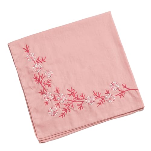 Laspi DIY Taschentuch Stickerei Set Basteln Kunst für Erwachsene Anfänger Floral Hankies Handarbeiten DIY Stickerei Taschentuch von Laspi