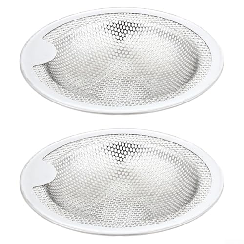 2 Stück Küchenspüle-Siebe, rostfrei, mit ergonomischen Griffen für einfache Reinigung und Verstopfung des Abflusses von Lastdaytime
