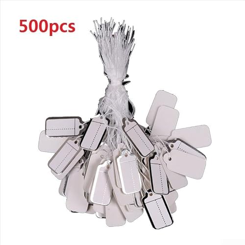 500/100 Stück Kordel-Etiketten, einfach zu verwenden, zum Aufhängen von Schmuck, 500 Stück (Silber, 500 Stück) von Lastdaytime