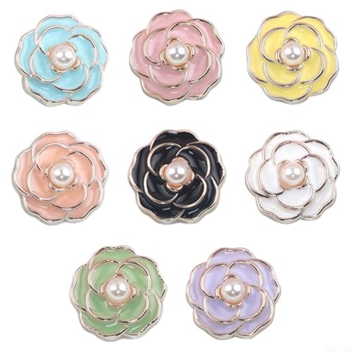 Lastdaytime Elegante Diamant-Blumenverzierungen, Strass-Knöpfe mit Perlen-Akzenten für Bastelarbeiten, Hochzeitsbasteln und Scrapbooking, 10 Stück (Rosa) von Lastdaytime