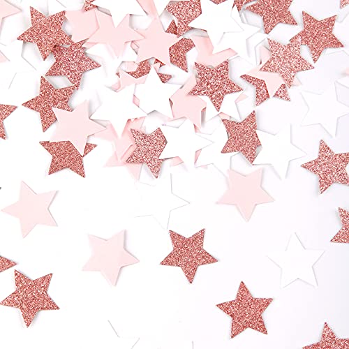 Braut To Be Deko Rosa Rosegold Weiß Papier Konfetti 300 Stück Glitter Star für Jga Deko Tisch Party Junggesellenabschied DekoGeburtstag Bachelorette Verlobung Muttertag Hochzeit Baby Dusche von Lasting Surprise