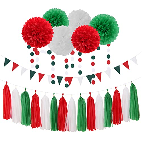 RotGrün Weiß Weihnachten PartyDekorationen – 23 Stück Tissue Pom Poms Luftschlangen, Quaste Girlande Banner, Geburtstag Hochzeit Baby Brautparty Verlobung Junggesellinnenabschied Dekor Wimpelkette RotGrün Weiß Weihnachten PartyDekorationen – 23 Stück Tissue Pom Poms Luftschlangen, Quaste Girlande Banner, Geburtstag Hochzeit Baby Brautparty Verlobung Junggesellinnenabschied Dekor Wimpelkette von Lasting Surprise