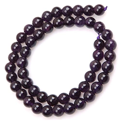 8 mm runde natürliche Amethyst Edelsteinperlen Strand 15, Schmuck Making Perlen Amethyst Armband von Latebebebe