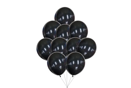12 inches (30 cm) Thickened Matte Balloons - 50 pieces Natural Latex Balloons - 3.2g/piece (Black) von Latex Bros