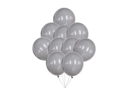 12 inches (30 cm) Thickened Matte Balloons - 50 pieces Natural Latex Balloons - 3.2g/piece (Grey) von Latex Bros