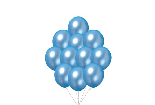 12 inches (30 cm) Thickened Metallic Balloons - 50 pieces Natural Latex Balloons - 3.2g/piece (Metallic Light Blue) von Latex Bros