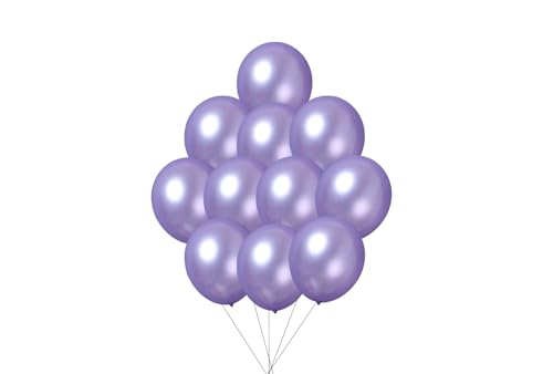 12 inches (30 cm) Thickened Metallic Balloons - 50 pieces Natural Latex Balloons - 3.2g/piece (Metallic Light Purple) von Latex Bros