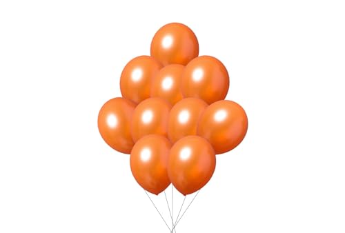 12 inches (30 cm) Thickened Metallic Balloons - 50 pieces Natural Latex Balloons - 3.2g/piece (Metallic Orange) von Latex Bros