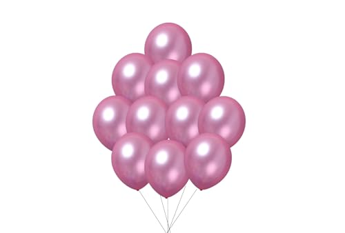 12 inches (30 cm) Thickened Metallic Balloons - 50 pieces Natural Latex Balloons - 3.2g/piece (Metallic Pink) von Latex Bros
