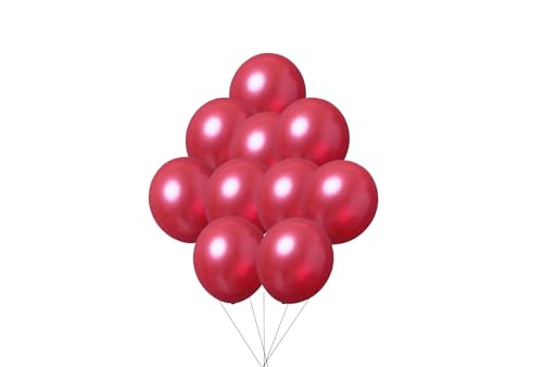 12 inches (30 cm) Thickened Metallic Balloons - 50 pieces Natural Latex Balloons - 3.2g/piece (Metallic Red) von Latex Bros