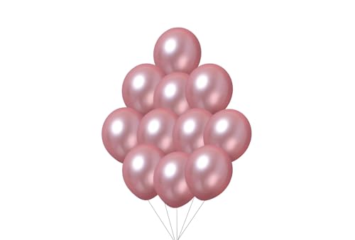 12 inches (30 cm) Thickened Metallic Balloons - 50 pieces Natural Latex Balloons - 3.2g/piece (Metallic Rose Gold) von Latex Bros