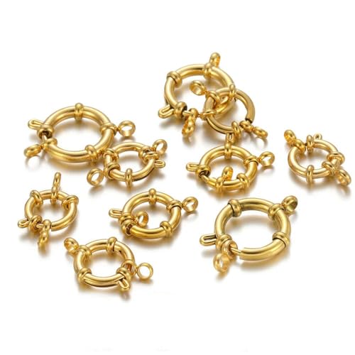 Lationday 10 runde Karabinerverschlüsse, 20 mm, langlebige Federhaken zur Schmuckherstellung, Verbindungsstücke für Armbänder, Halsketten, Schlüsselanhänger von Lationday