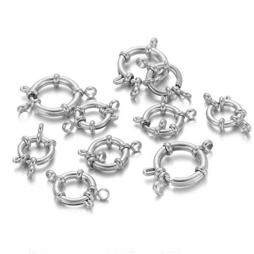 Lationday 10 runde Karabinerverschlüsse, 20 mm, langlebige Federhaken zur Schmuckherstellung, Verbindungsstücke für Armbänder, Halsketten, Schlüsselanhänger Lationday 10 runde Karabinerverschlüsse, 20 mm, langlebige Federhaken zur Schmuckherstellung, Verbindungsstücke für Armbänder, Halsketten, Schlüsselanhänger von Lationday