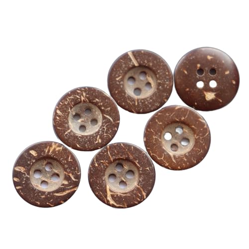Lationday 100/50/30pcs 10mm-20mm Brown Coconut Sewing Buttons, 4 Holes, Broad Design, Durable Craft Accessories for Clothing, DIY Projects, Home Decor Lationday 100/50/30pcs 10mm-20mm Brown Coconut Sewing Buttons, 4 Holes, Broad Design, Durable Craft Accessories for Clothing, DIY Projects, Home Decor von Lationday