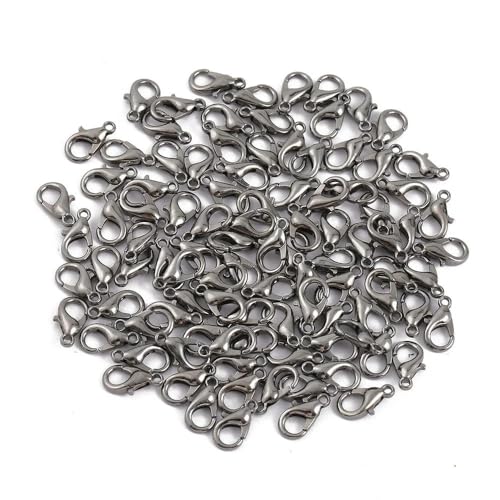 Lationday 100 Stück 10/12/14/16/18 mm Karabinerverschlüsse für DIY-Schmuckherstellung, langlebige Befestigungshaken für Armbänder, Halsketten, Bastelzubehör Lationday 100 Stück 10/12/14/16/18 mm Karabinerverschlüsse für DIY-Schmuckherstellung, langlebige Befestigungshaken für Armbänder, Halsketten, Bastelzubehör von Lationday