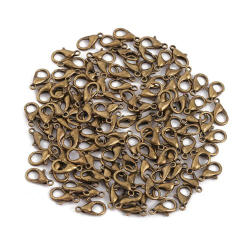 Lationday 100 Stück 10/12/14/16/18 mm Karabinerverschlüsse für DIY-Schmuckherstellung, langlebige Befestigungshaken für Armbänder, Halsketten, Bastelzubehör Lationday 100 Stück 10/12/14/16/18 mm Karabinerverschlüsse für DIY-Schmuckherstellung, langlebige Befestigungshaken für Armbänder, Halsketten, Bastelzubehör von Lationday