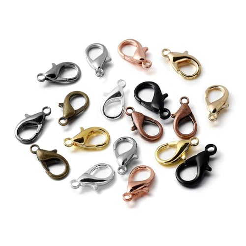 Lationday 100 Stück 12 mm goldene Karabinerverschlüsse, Hakenverschluss für Schmuckherstellung, DIY-Zubehör, Schlüsselanhänger, Halsketten, Armbänder Lationday 100 Stück 12 mm goldene Karabinerverschlüsse, Hakenverschluss für Schmuckherstellung, DIY-Zubehör, Schlüsselanhänger, Halsketten, Armbänder von Lationday