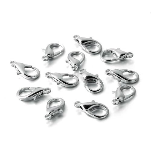 Lationday 100 Stück 12 mm goldene Karabinerverschlüsse, Hakenverschluss für Schmuckherstellung, DIY-Zubehör, Schlüsselanhänger, Halsketten, Armbänder Lationday 100 Stück 12 mm goldene Karabinerverschlüsse, Hakenverschluss für Schmuckherstellung, DIY-Zubehör, Schlüsselanhänger, Halsketten, Armbänder von Lationday