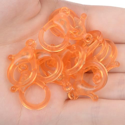 Lationday 100 Stück Bonbonfarbene transparente Kunststoff-Karabinerverschlüsse für DIY-Schmuckherstellung, Schlüsselanhänger-Zubehör, langlebige Verbindungsstücke, perfekt zum Basteln von Lationday