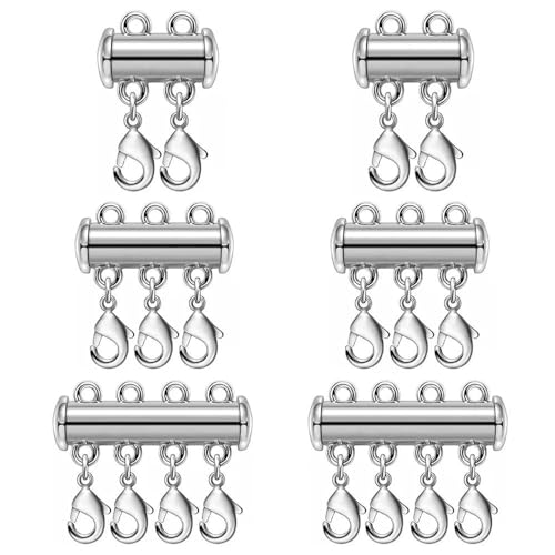 Lationday 2 x mehrsträngige Halskettenverbinder, Karabinerverschluss, magnetische Rohrschlösser für Schmuckherstellung, Armbandzubehör, Bastelarbeiten Lationday 2 x mehrsträngige Halskettenverbinder, Karabinerverschluss, magnetische Rohrschlösser für Schmuckherstellung, Armbandzubehör, Bastelarbeiten von Lationday