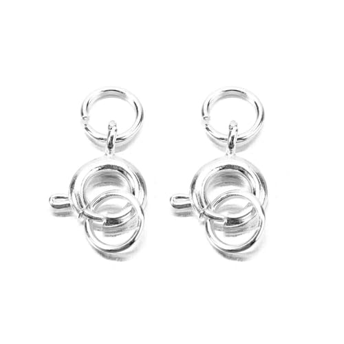 Lationday 20 Stück 6 mm Karabinerverschlüsse Schmuckverbinder mit Biegeringe für Bastelarbeiten, Schlüsselanhängerherstellung, Halskettenzubehör von Lationday