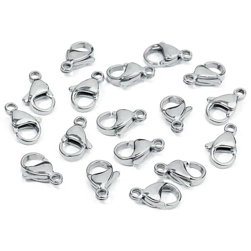 Lationday 20 große Karabinerverschlüsse für Schmuckherstellung, Schlüsselanhänger-Endverschlüsse, langlebiges Zubehör für Halsketten, Armbänder Lationday 20 große Karabinerverschlüsse für Schmuckherstellung, Schlüsselanhänger-Endverschlüsse, langlebiges Zubehör für Halsketten, Armbänder von Lationday