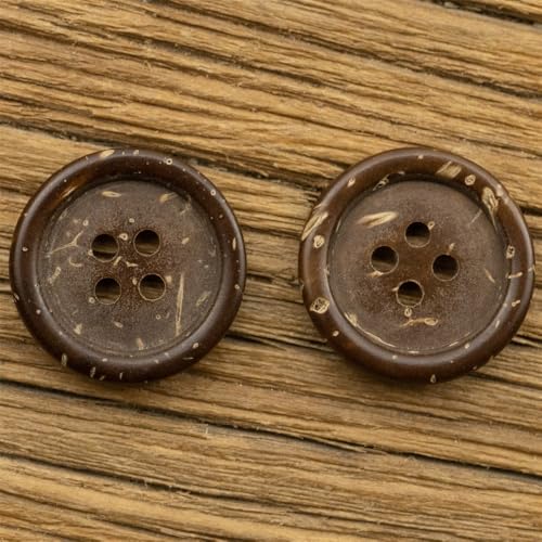 Lationday 20pcs 11.5/15/20mm Vintage Round Coconut Shell Buttons, 4-Hole Rustic Buttons for Shirts, Jackets, DIY Clothing Accessories Lationday 20pcs 11.5/15/20mm Vintage Round Coconut Shell Buttons, 4-Hole Rustic Buttons for Shirts, Jackets, DIY Clothing Accessories von Lationday