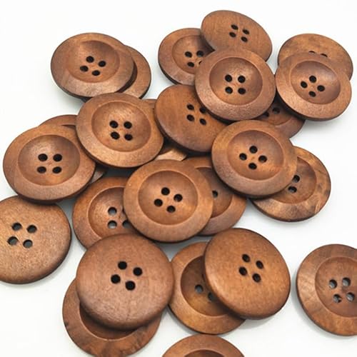 Lationday 20pcs 25mm Round Natural Color Wooden Buttons, 4 Holes Decorative Sewing Buttons for DIY Apparel, Scrapbooking, Clothing Lationday 20pcs 25mm Round Natural Color Wooden Buttons, 4 Holes Decorative Sewing Buttons for DIY Apparel, Scrapbooking, Clothing von Lationday
