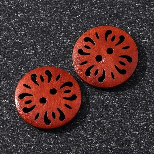 Lationday 20pcs Carved Wooden Buttons Hollow Flower Round Wood Buttons for DIY Sewing, Clothing Decoration, Sweaters, Craft Accessories Lationday 20pcs Carved Wooden Buttons Hollow Flower Round Wood Buttons for DIY Sewing, Clothing Decoration, Sweaters, Craft Accessories von Lationday