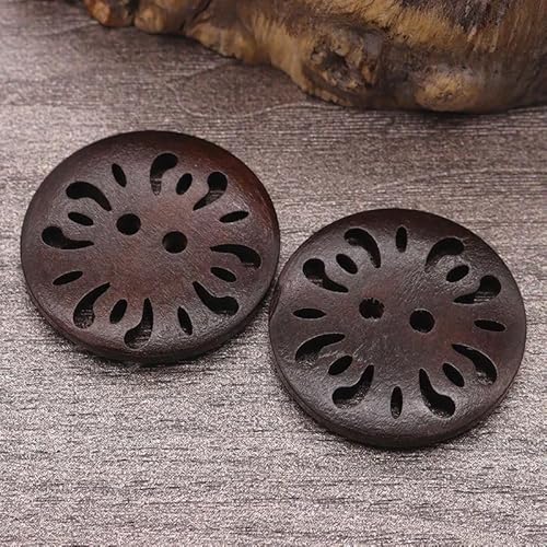 Lationday 20pcs Carved Wooden Buttons Hollow Flower Round Wood Buttons for DIY Sewing, Clothing Decoration, Sweaters, Craft Accessories von Lationday