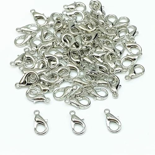 Lationday 30 Stück 12 x 6 mm Karabinerverschlüsse, Schlüsselanhängerverbinder, Schmuck für Halsketten, Armbänder, Bastelbedarf von Lationday