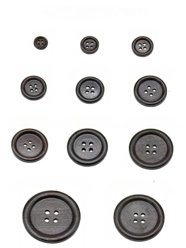 Lationday 30PCs 10-30mm Round Natural Wood Buttons, 4 Holes Sewing Accessories for DIY Projects, Decorative Craft Buttons for Clothes Lationday 30PCs 10-30mm Round Natural Wood Buttons, 4 Holes Sewing Accessories for DIY Projects, Decorative Craft Buttons for Clothes von Lationday