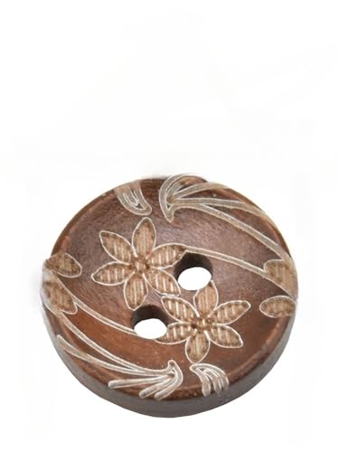 Lationday 30pcs 15mm Round Wooden Buttons, Laser Flower Design, green-Friendly, Nickel-Free, Perfect for Children's Clothing, Sewing Crafts Lationday 30pcs 15mm Round Wooden Buttons, Laser Flower Design, green-Friendly, Nickel-Free, Perfect for Children's Clothing, Sewing Crafts von Lationday
