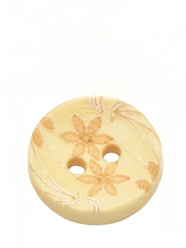 Lationday 30pcs 15mm Round Wooden Buttons, Laser Flower Design, green-Friendly, Nickel-Free, Perfect for Children's Clothing, Sewing Crafts von Lationday