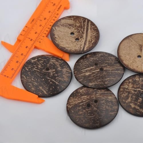 Lationday 40pcs 50mm 2, Big Dark Brown Coconut Buttons, 2-Hole Round Sewing Buttons, Natural Craft Supplies for DIY Projects, Apparel, Home Decor Lationday 40pcs 50mm 2, Big Dark Brown Coconut Buttons, 2-Hole Round Sewing Buttons, Natural Craft Supplies for DIY Projects, Apparel, Home Decor von Lationday